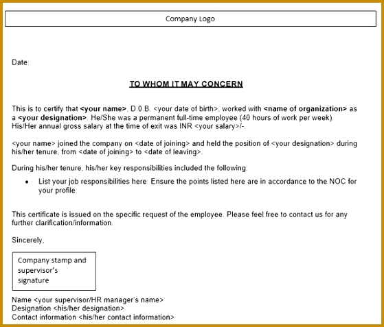 What should your work experience document look like for a Canada EE Quora 559477