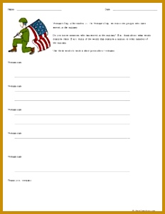 FREE Veterans Day Writing Prompt worksheet 301232