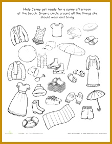 What to Wear to the Beach Preschool Worksheets 219283