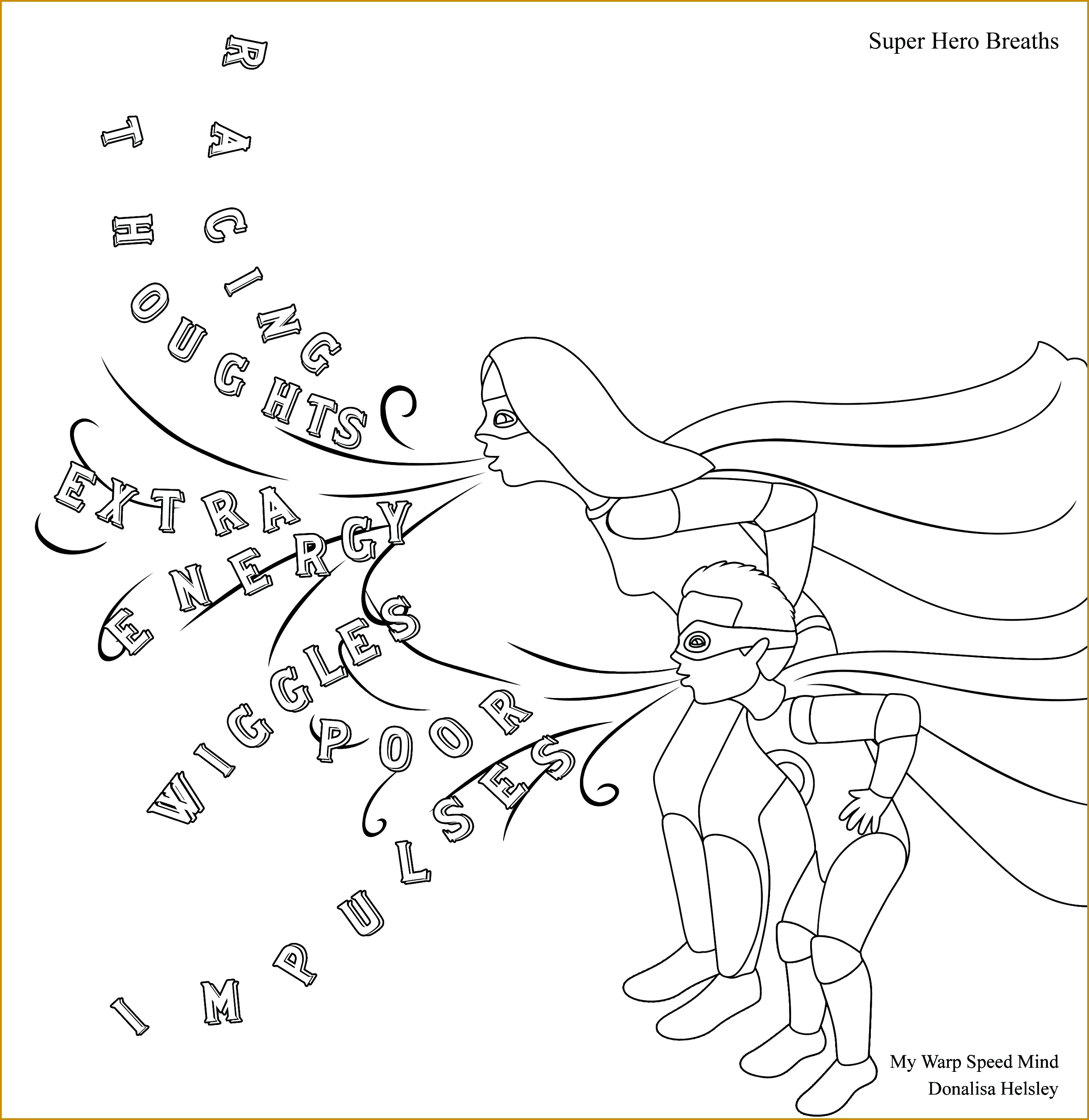 4 coloring sheets that you can use when working with a client with ADHD or impulse 25112441