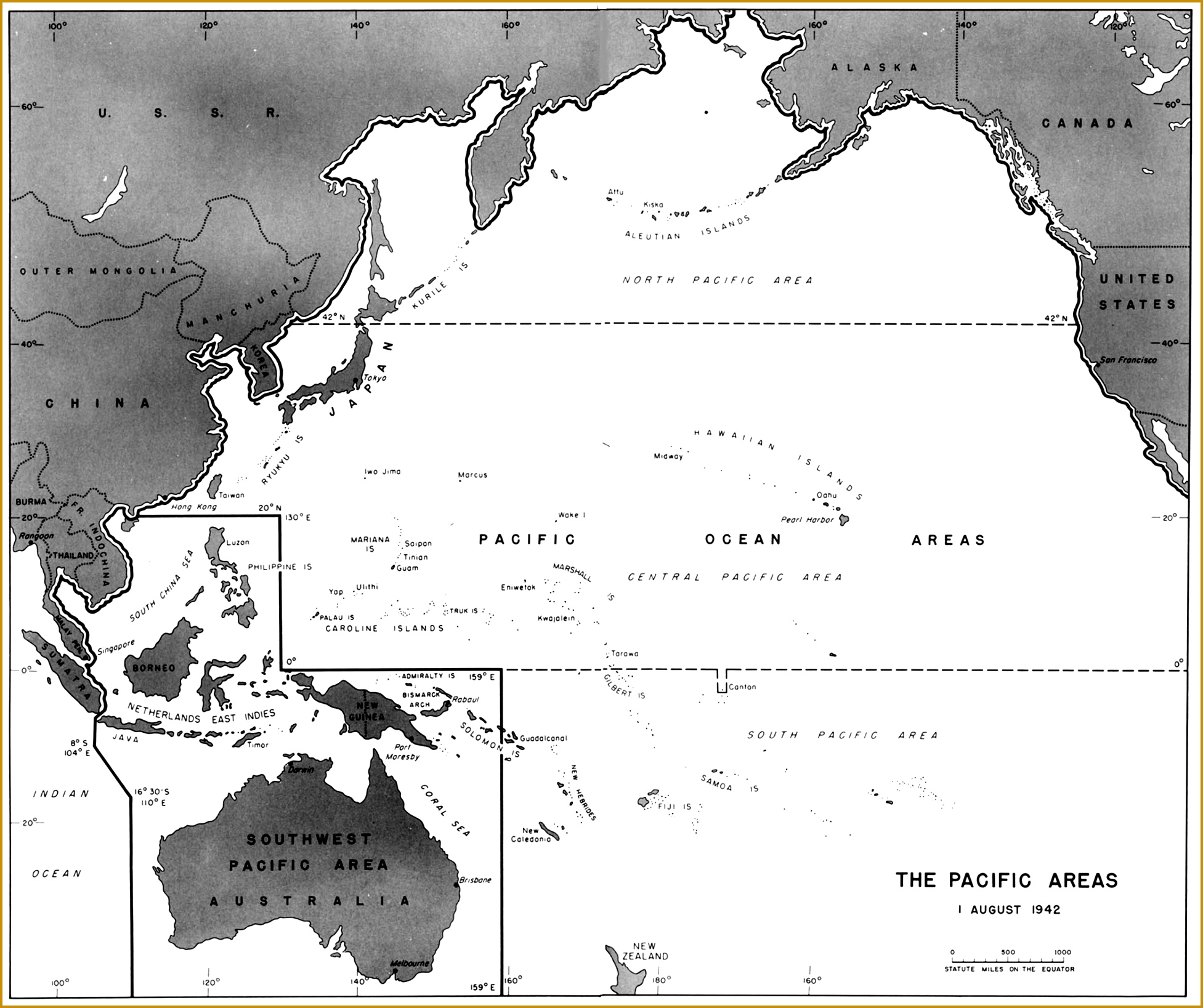 Map 42 The Pacific Areas 1 August 1942 16371953
