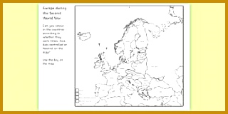Europe during the Second World War Areas of Influence by 1941 Colouring Map 160320