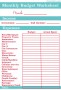 Personal Monthly Budget Template