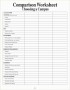 Price Comparison Sheet