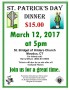St Patricks Day Dinner Flyer
