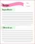 Ms Word Recipe Card Template