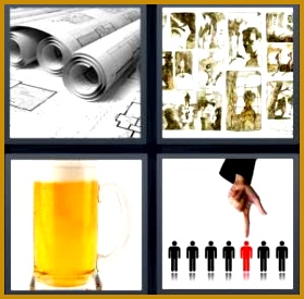 4 Pics 1 Word Answer 5 letters for architect blueprint outline of cartoon pint 275279