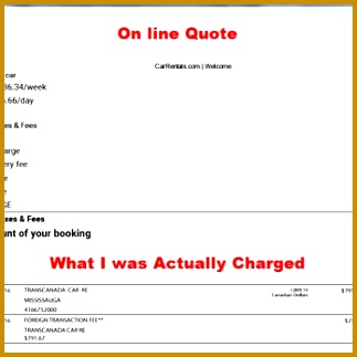 of E Z Rent A Car Mississauga ON Canada line 323323