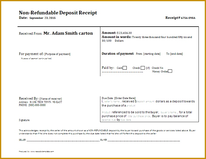Non Refundable Deposit Receipt DOWNLOAD free at eipts templates non refundable deposit receipt 532689