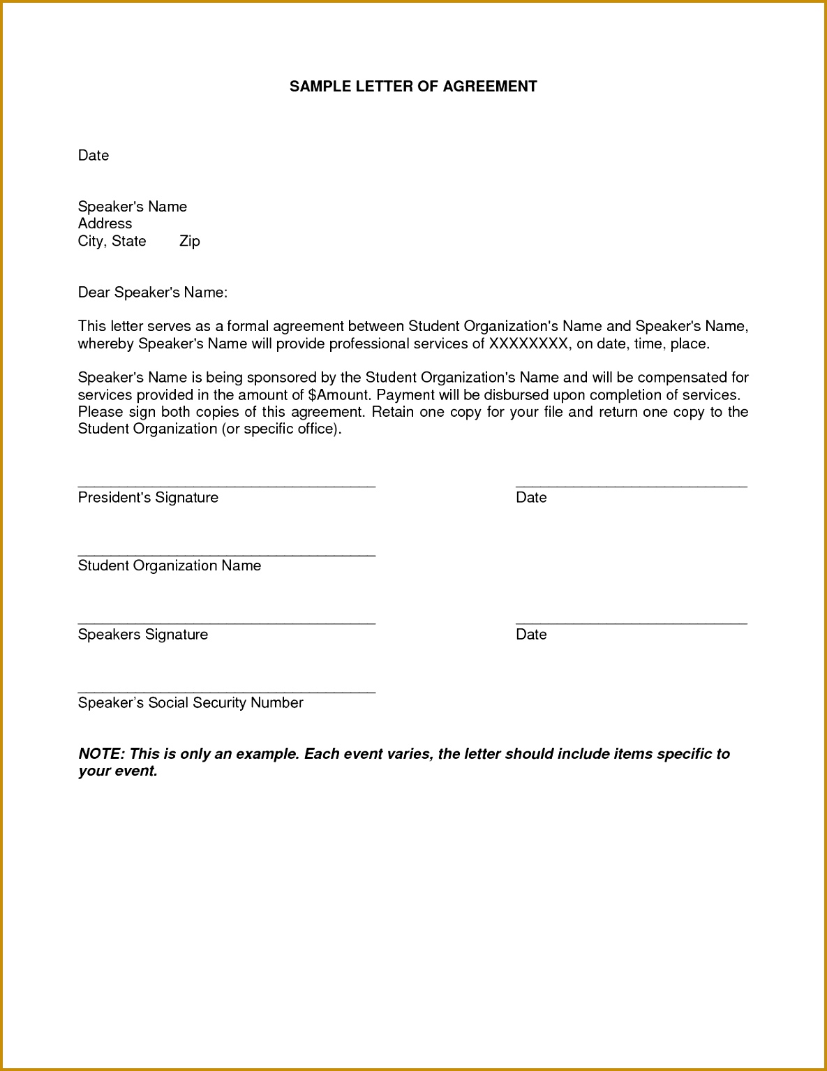 Family Loan Agreement Beautiful Letter Agreement Samples Template Seeabruzzo Letter 15341185