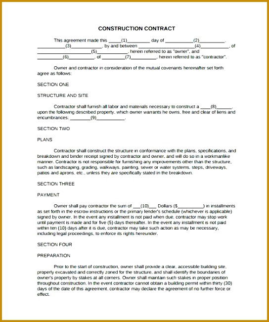 Simple Construction Contract 8 Template Considering Basic Elements Kkufy simple construction contract 8 template considering basic elements and making can be a medium to agreement 544651