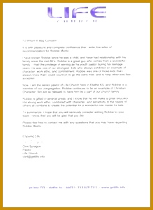 Reference Letter of Re mendation Sample 301219