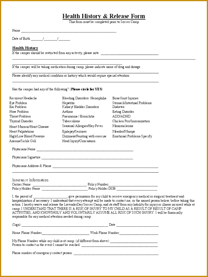 Model Release form Fresh Lien Release form Ga Best 2017 Health History Release 0d 0a form 714952