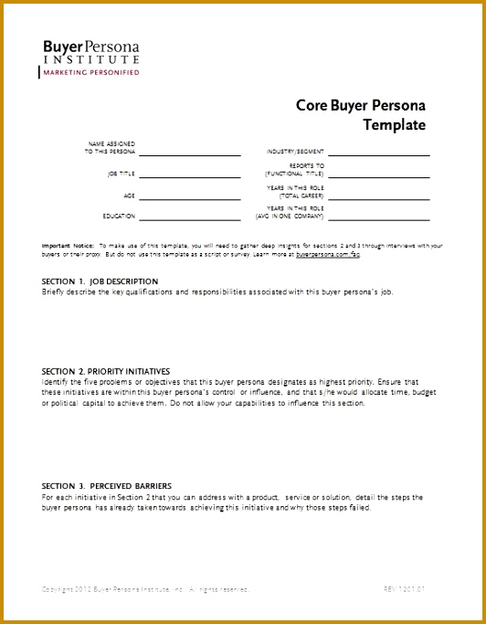 Buyer Persona Template From Content Marketing Institute Helps You 683532