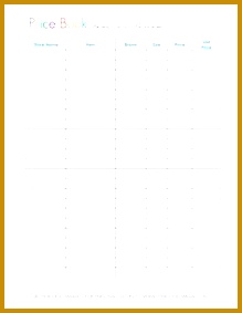Free Printable Household Bud Form bbhl5 Make or Break Price Using a Price Book 219283