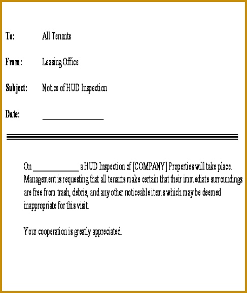 13 best Landlord Tenant images on Pinterest jVbxc Letter Notice To Tenants Announcing HUD Inspection template 579487