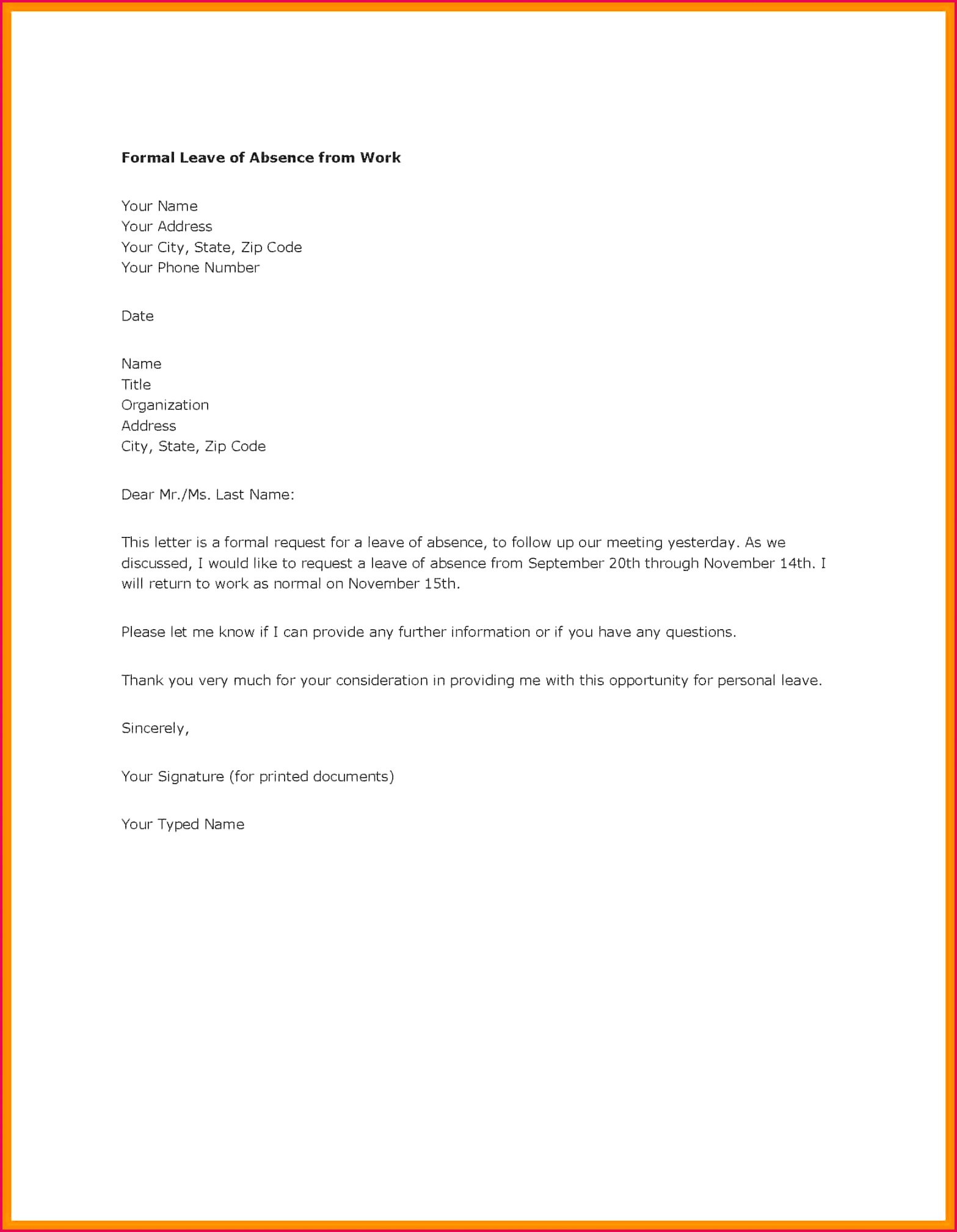 Format Letter Application Leave Valid Leave Letter format for Government Fice Fresh Leave Letter Best