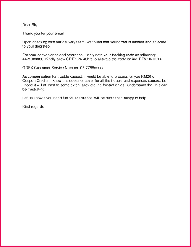 plaint Letter For Delay In Delivery Goods New Apo As plaint Letter For Delay In · Apology