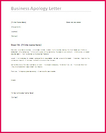 apologize business letter