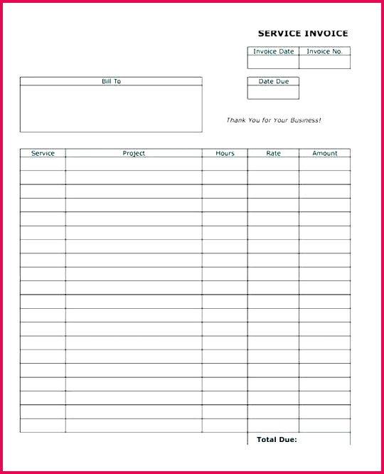 Blank Service Invoice Awesome Blank Invoice Template Simple Free Printable Invoice Template Word Pics Simple