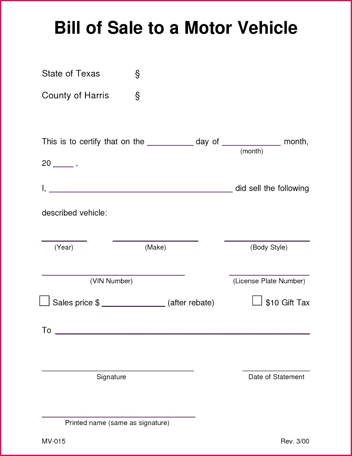 Dmv bill of sale form luxury template motor vehicle melo in tandem co samples deposit pdf
