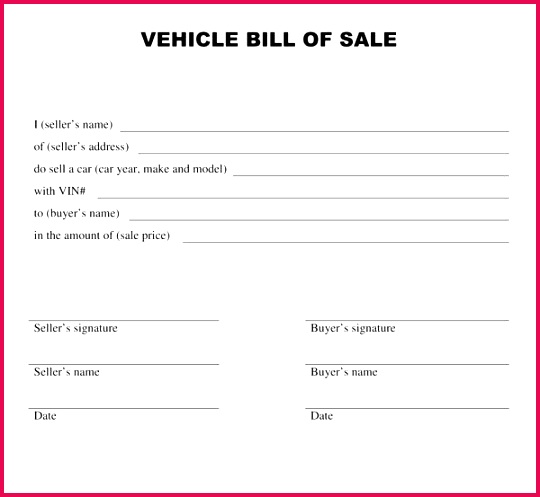 Free Bill of Sale Template