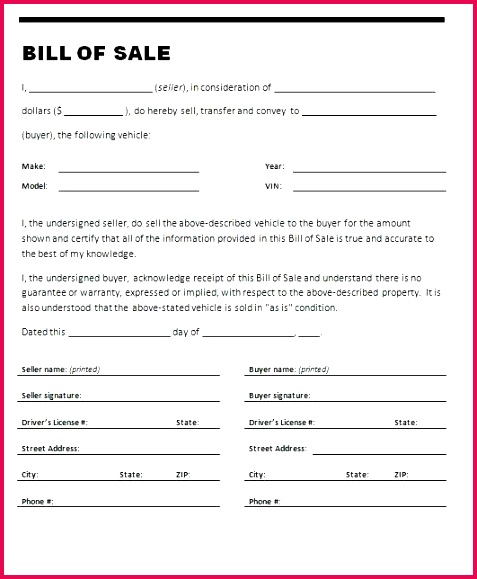 sell car template bill of sale word ms for car bill of sale