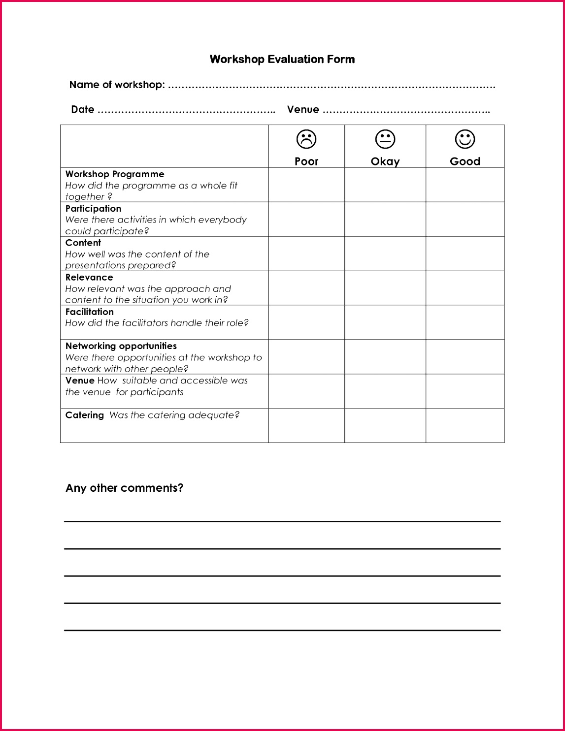 Sample Feedback forms for Presentations Awesome 29 Sample Elegant Evaluation Template for Presentation