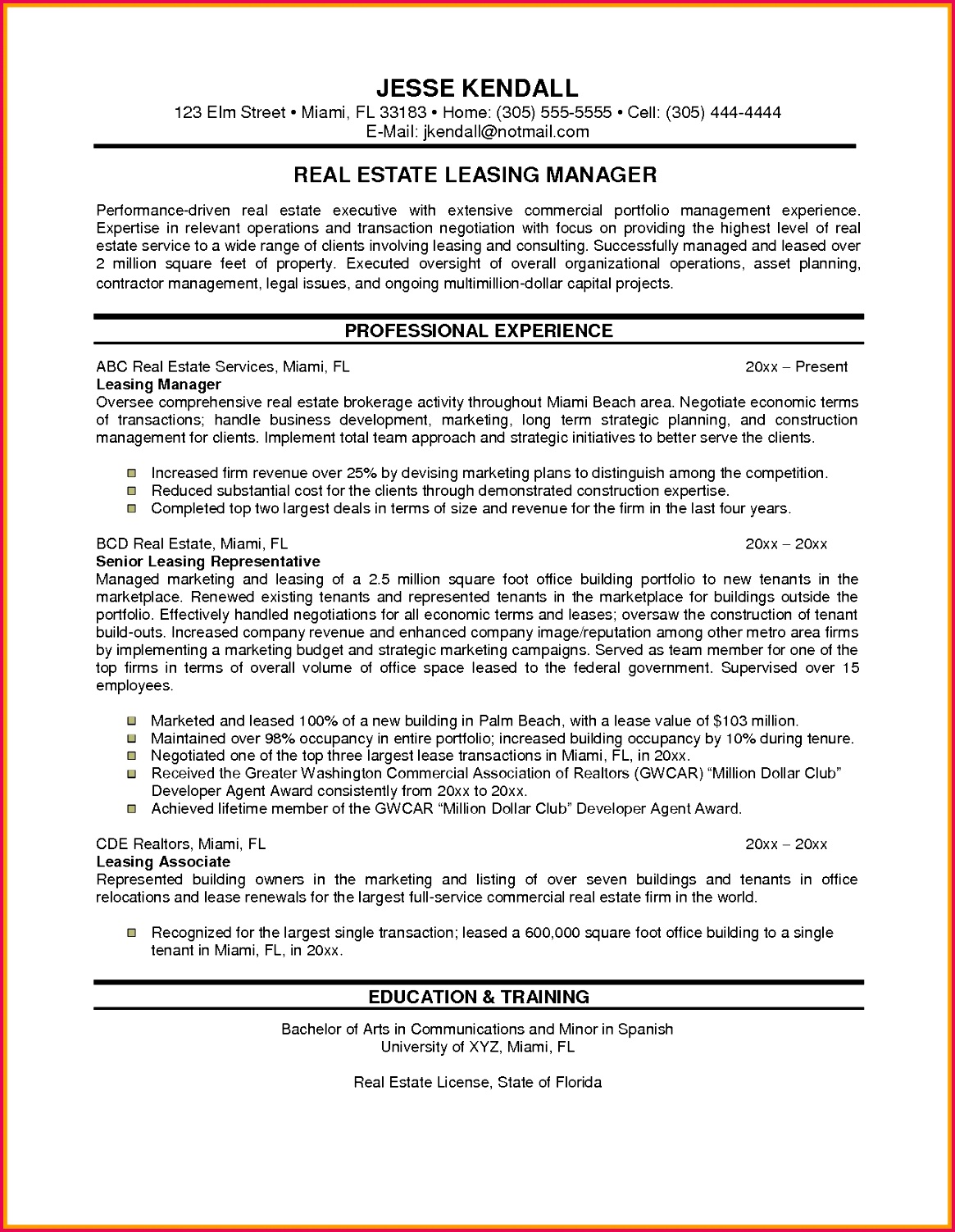 Sample Resume for Property Manager Bsw Resume 0d Property Management