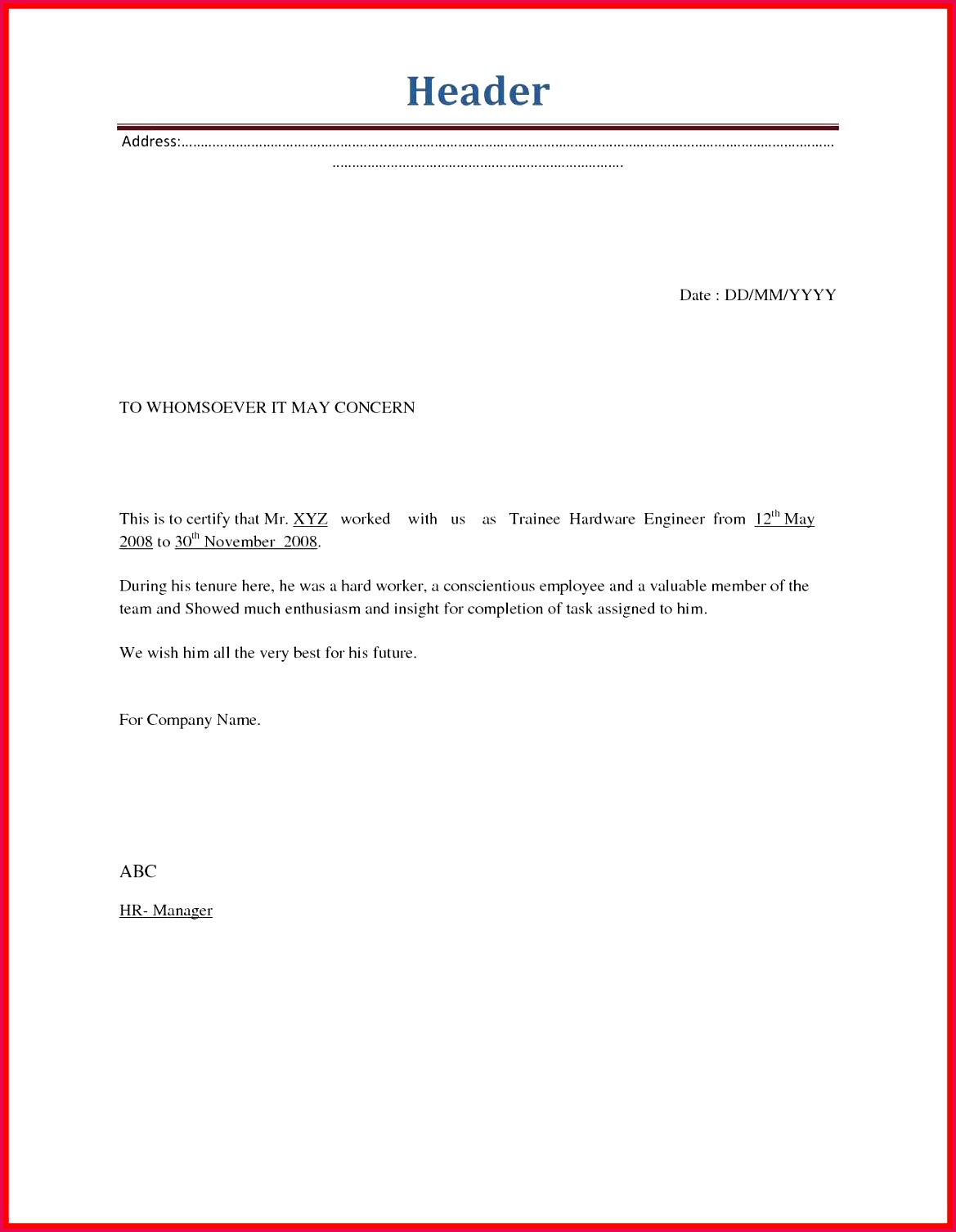 separation letter template Vatozozdevelopment 15061169 separation letter template