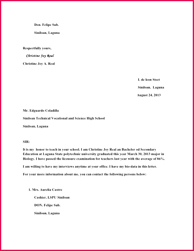 brilliant ideas of application letter for teaching job secondary school cover on biology teacher cover letter sample of biology teacher cover letter sample