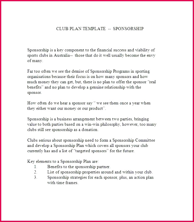 printable sponsorship letter template athletic football team proposal templates