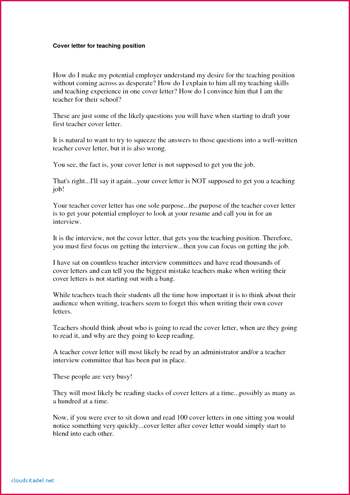 Awesome Simple Application Letter For Teacher Applicant In Bohol