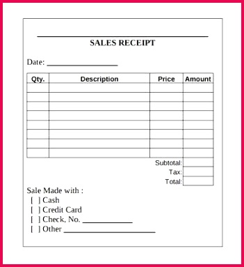 Business Receipt Template Simple