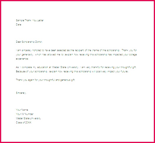 format of thank you letter