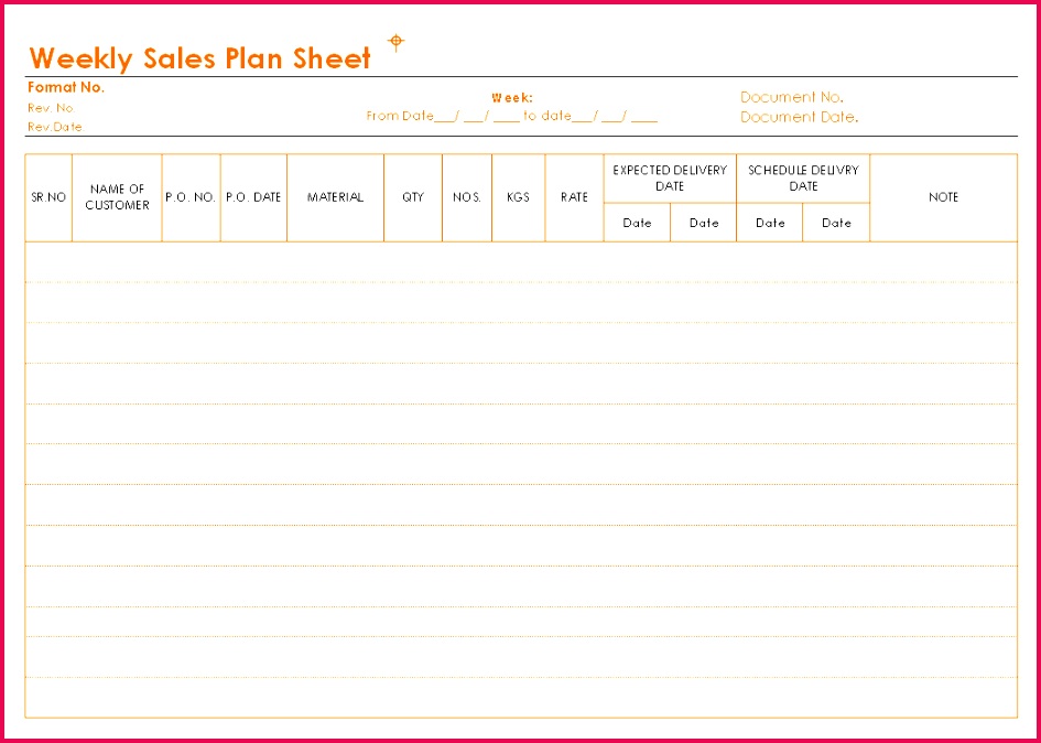 sales planning format