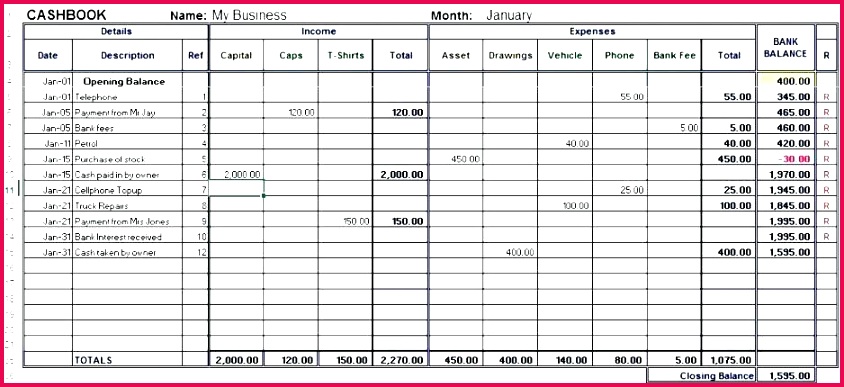 excel bookkeeping templates cash book xls template spreadsheet free petty templ