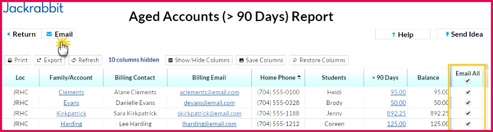 Select an Email Template if applicable