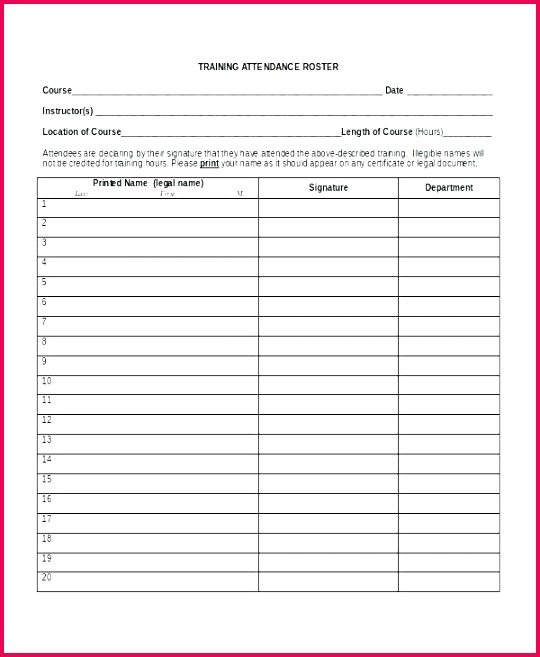 Meeting attendance Sheet Template Unique Free Printable attendance Sheets Sheet Template List format In Excel