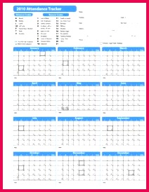 attendance calendars 2018