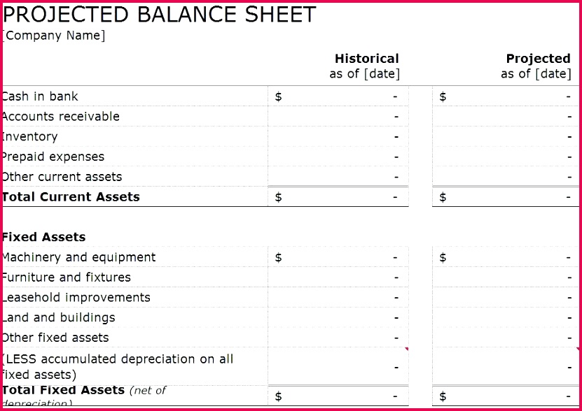 Free Downloadable Excel Balance Sheets Sheet Template Standard
