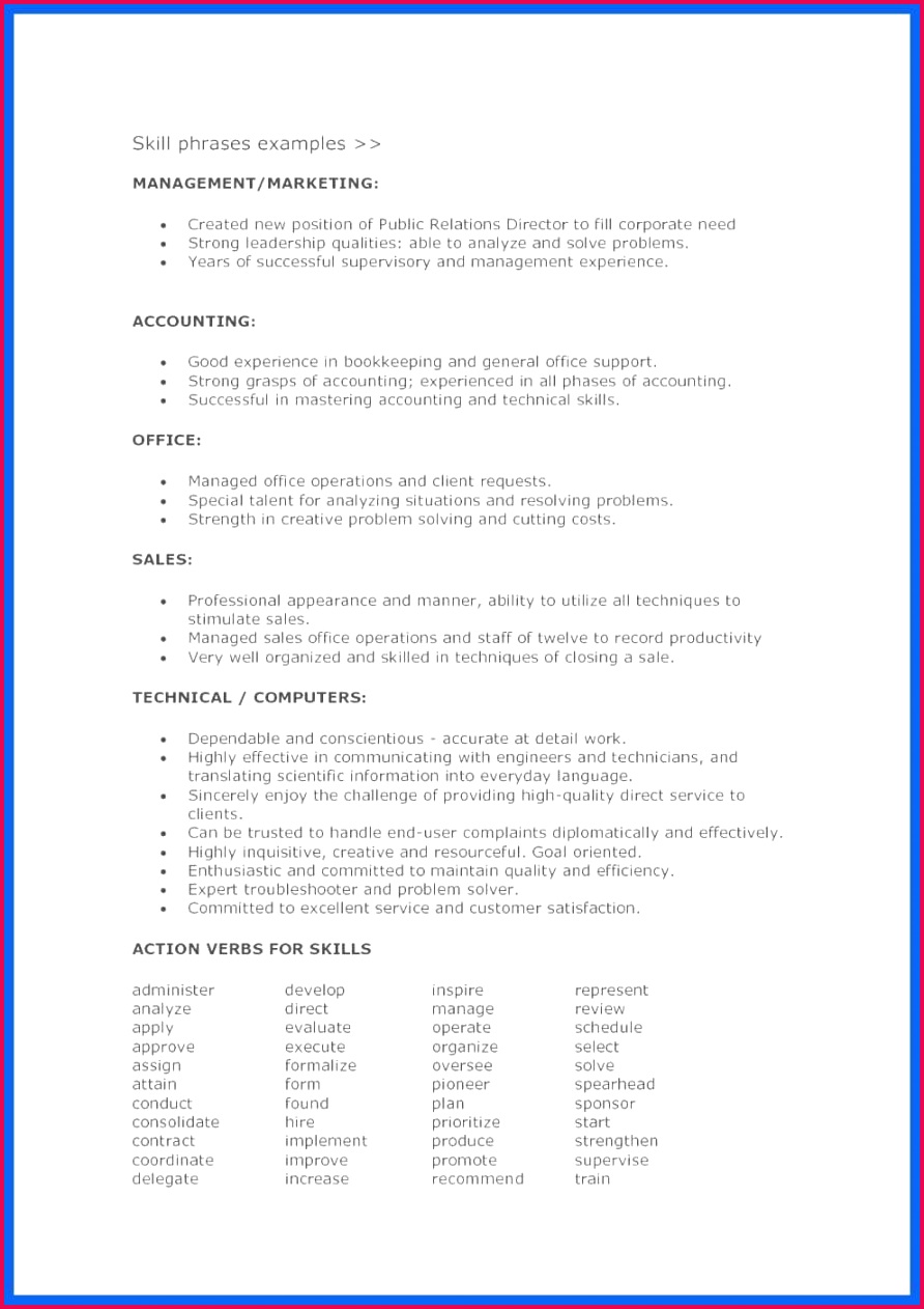 Resume Template Fice Fice Resume Templates New Inspirational Skills for A Resume Fishing Resume 0d Language