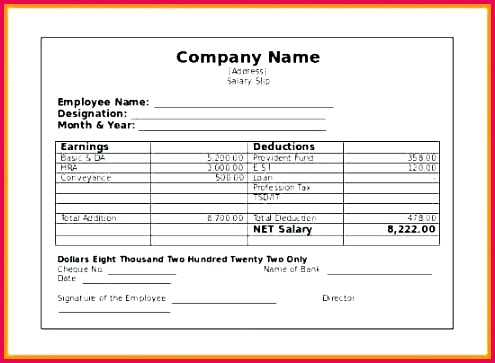 Panel Schedule Template Excel Lovely 5 Salary Payslip Free
