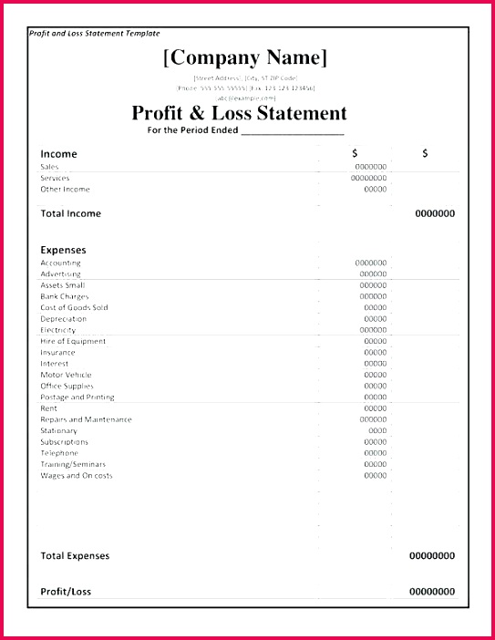 business pl statement and restaurant profit loss excel template year to date free