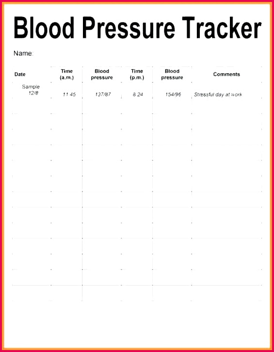 Blood Pressure and Blood Sugar Log Sheet Luxury Blood Pressure Log Template Chart Sample Tracker Excel Free