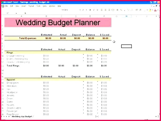 simple wedding bud template excel sample calculators free detailed