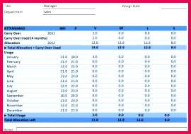 Employee attendance Record Template Excel Employees attendance Goal Goodwinmetals