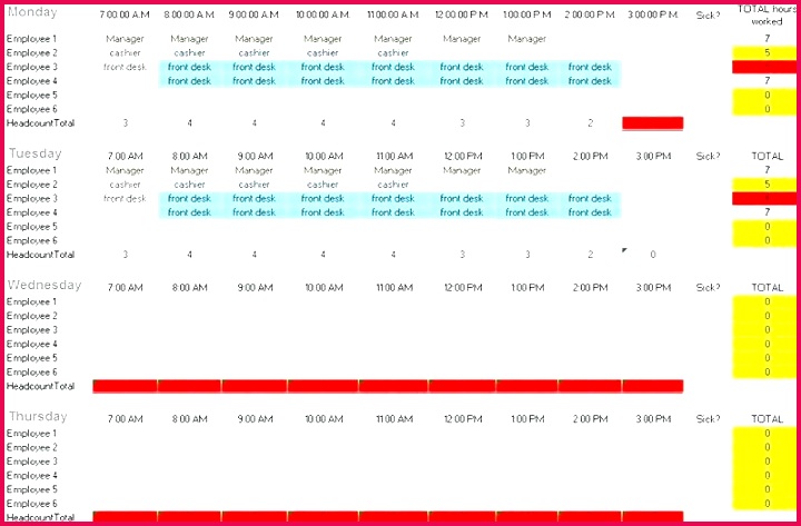 Daily Calendar Template Excel Daily Schedule Template Excel Work Planner Download Employee Maker