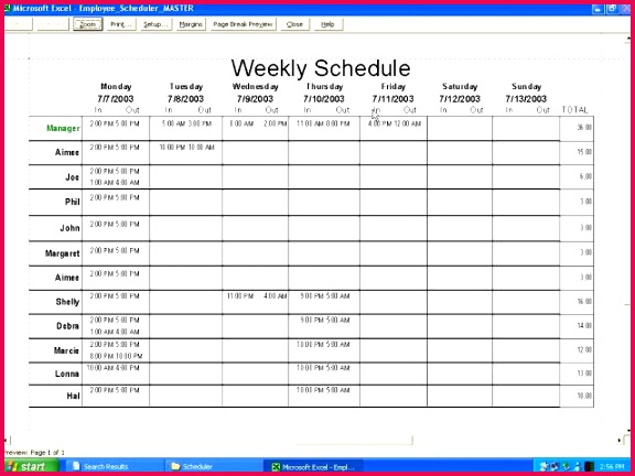 Excel Employee Schedule Template Beautiful Excel Employee Schedule Template Work Weekly Shift Templatelate