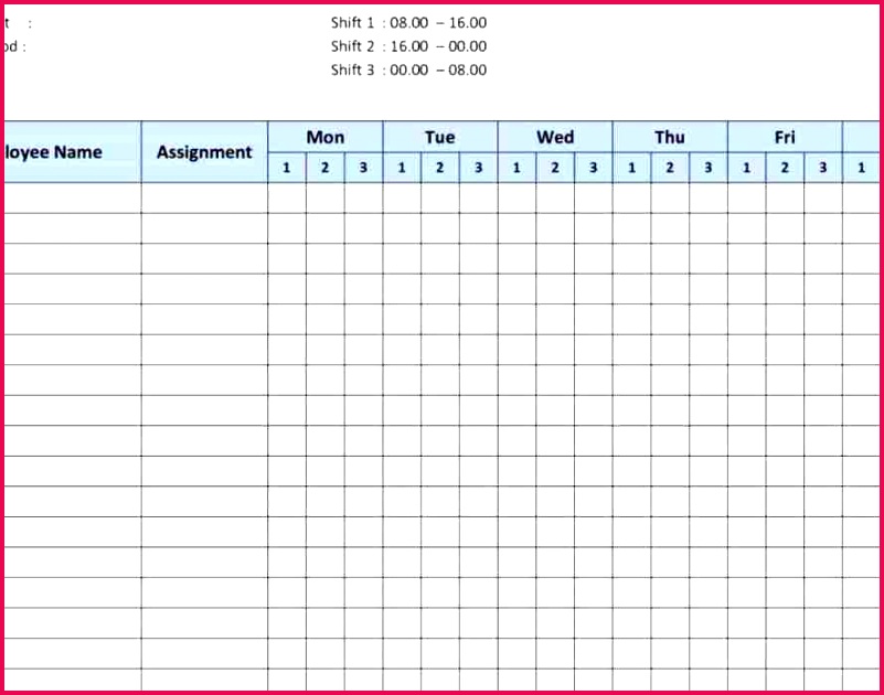 Weekly Hourly Schedule Template New Document Template Schedule Employee Daily Template Work format